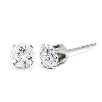 0.95ct I2 K-L Diamond Stud Push-on Post Earrings 14k White Gold ST1-95W, MPN: ST1-95W, 883957411590