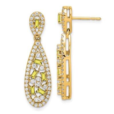 Si1/Si2, G H I, Cr. Yellow Sap Teardrop Earrings 14k Gold Lab Grown Diamond EM7934-CYS-102-YLG, MPN…