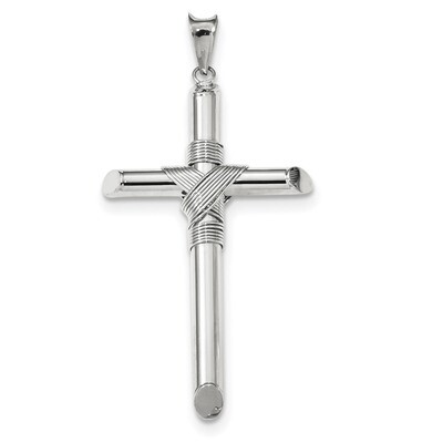 Polished Tube Cross Pendant 14k white Gold K6195, MPN: K6195, 883957182148