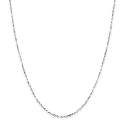 20 Inch 1.5mm Flat Open Oval Cable Chain Sterling Silver QPE79-20, MPN: QPE79-20, 886774421469
