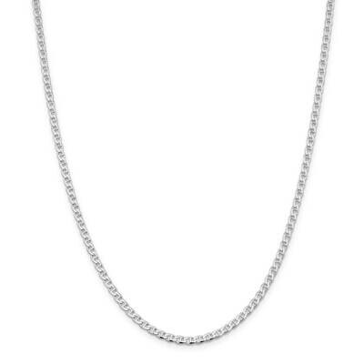 3.15mm Flat Cuban Anchor Chain 26 Inch Sterling Silver QFAN080-26, MPN: QFAN080-26,