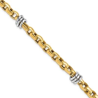Fancy Link 7.5 Inch Bracelet 14k Two-Tone Gold Polished FB1974-7.5, MPN: FB1974-7.5, 883957809939
