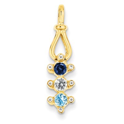 3 Birthstones Family Jewelry Diamond Semi-Set Pendant 14k Yellow Gold XMP26/3, MPN: XMP26/3, 883957…