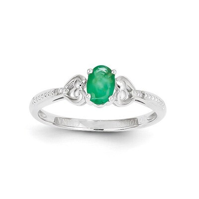 Genuine Emerald Diamond Ring 10k White Gold 10XB290, MPN: 10XB290, 883957393469