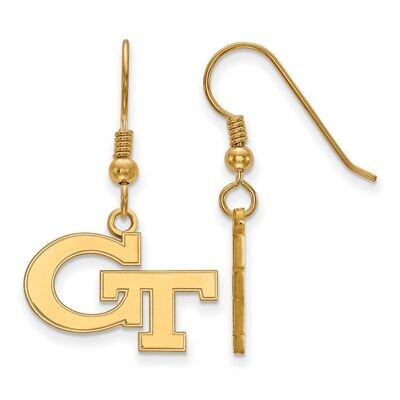 Georgia Institute of Technology Small Dangle Earring Wire Gold-plated Silver GP007GT, MPN: GP007GT,…