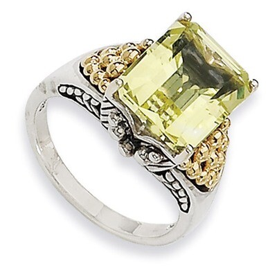 Lq Ring Sterling Silver &amp; 14k Gold QTC232-6