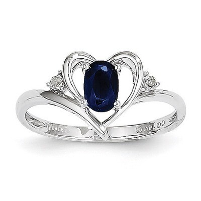 Sapphire Diamond Ring 14k White Gold Genuine XBS462, MPN: XBS462, 883957445052