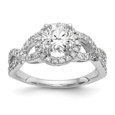 Diamond Vs/Si, D E F, S/M Round Halo Engagement Ring 14k White Gold True Origin Lab Grown RM2169E-0…