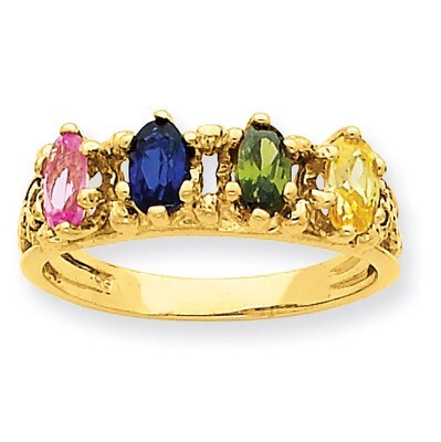4 Birthstones Family Ring 14k Yellow Gold XMR52/4, MPN: XMR52/4, 191101539015