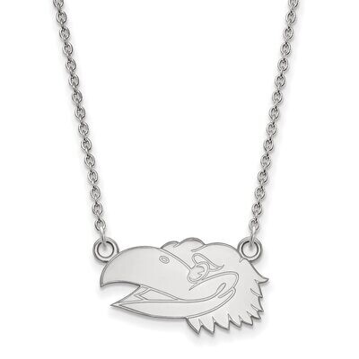 University of Kansas Small Pendant with Chain Necklace 14k White Gold 4W047UKS-18, MPN: 4W047UKS-18…