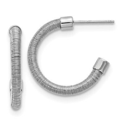 Leslie&#39;s Rhodium Textured Earrings Sterling Silver HB-QLE1158, MPN: QLE1158, 191101607714