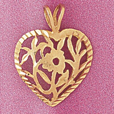 Dazzlers Jewelry Heart Pendant Necklace Charm Bracelet in Yellow, White or Rose Gold 3810, MPN: DZ-…