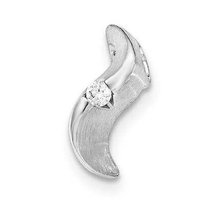 Brushed And Polished CZ Slide Sterling Silver QP4124