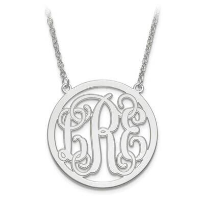 Etched Outline Monogram Circle Pendant with Chain Sterling Silver Rhodium-plated XNA565SS, MPN: XNA…