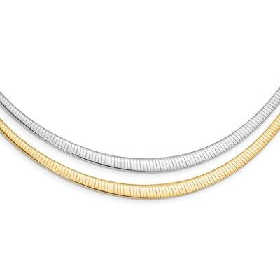 RH-plated Graduated 3-6mm Reversible Cubetto Ne Sterling Silver Gold-tone QG5367-16, MPN: QG5367-16…
