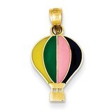 Enameled Yellow with Green Pink Black Hot Air Balloon 14k Gold YC910, MPN: YC910, 883957029474