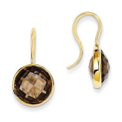 Smokey Smokey Quartz Earrings 14k Gold XE1671SQ, MPN: XE1671SQ, 883957375205