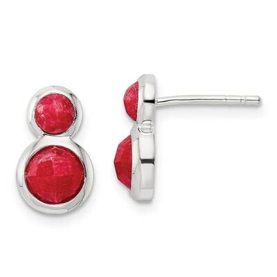 Red Spodumene Post Earrings Sterling Silver Polished QE16383, MPN: QE16383, 196904168585