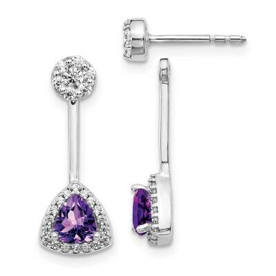 Amethyst Earrings 14k White Gold Diamond EM4197-AM-033-WA, MPN: EM4197-AM-033-WA, 191101838002