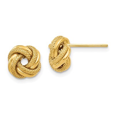 Leslie&#39;s Diamond-cut Love Knot Post Earrings 14k Gold Polished HB-LE1098, MPN: LE1098, 191101756542