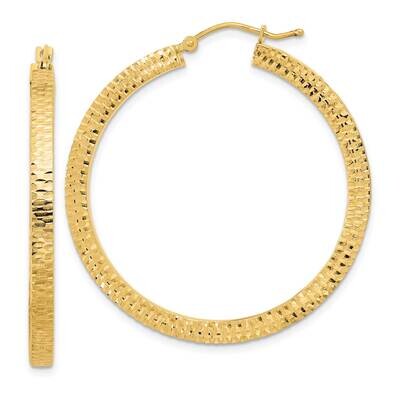 Hammered Hoop Earrings 14k Gold Polished TF2076, MPN: TF2076, 883957988443