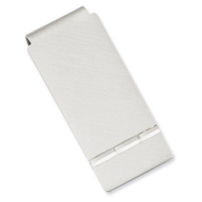 Kelly Waters Florentined Satin Hinged Money Clip Rhodium-plated GP3802, MPN: GP3802, 191101055348