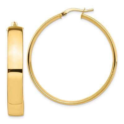 7mm Hoop Earrings 14k Gold High Polished TF1416, MPN: TF1416, 191101205057