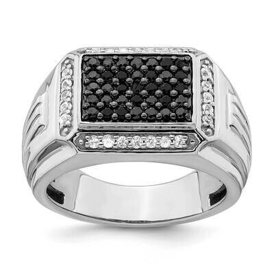 Black and White Sapphire Mens Ring 14k White Gold Polished RM8435-BKS_WS-WA, MPN: RM8435-BKS_WS-WA,…