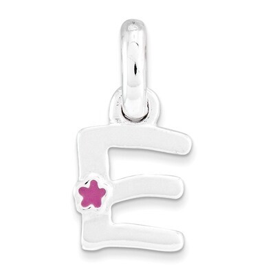 Letter E with Enamel Pendant Sterling Silver QC7935E, MPN: QC7935E, 191101467509
