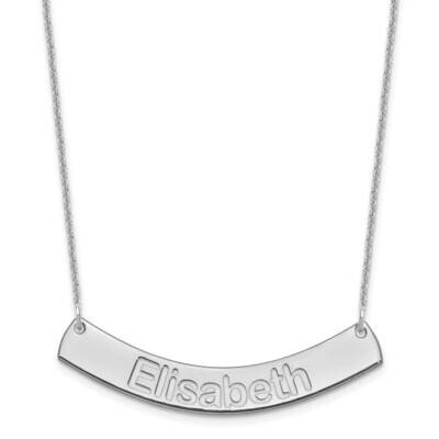Polished Curved Arial Rounded Bar Necklace 10k White Gold Medium 10XNA1239W, MPN: 10XNA1239W,