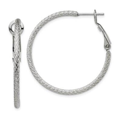 Textured and Polished 2.00mm Hoop Earrings Stainless Steel SRE1379, MPN: SRE1379, 191101866982