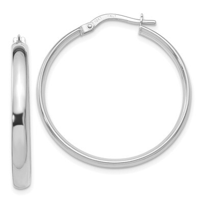 Leslie&#39;s Hoop Earrings 10k White Gold Polished HB-10LE303, MPN: 10LE303, 191101551994