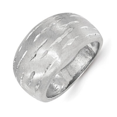 Brushed-Diamond-cut Convex Ring Sterling Silver QR5982