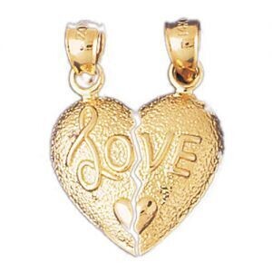 Dazzlers Jewelry Love Pendant Necklace Charm Bracelet in Yellow, White or Rose Gold 10200, MPN: DZ-…