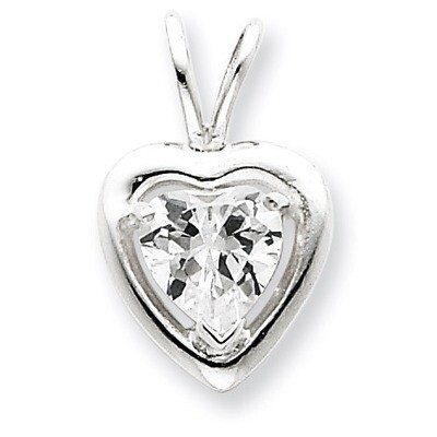 Sterling Silver Diamond Heart Pendant QP817