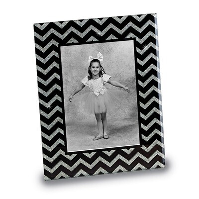 Black &amp; Silver Glass 5 x 7 Inch Photo Frame GM14597