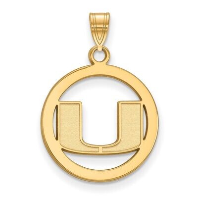 University of Miami Sm Pendant in Circle Gold-plated Silver GP033UMF, MPN: GP033UMF, 886774936154