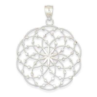 Diamond Cut Sphere Pendant 14k White Gold K1550, MPN: K1550, 883957487793