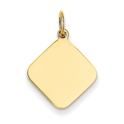 Plain .018 Gauge Diamond-Shaped Engravable Disc Charm 14k Gold XM256/18, MPN: XM256/18, 883957416557