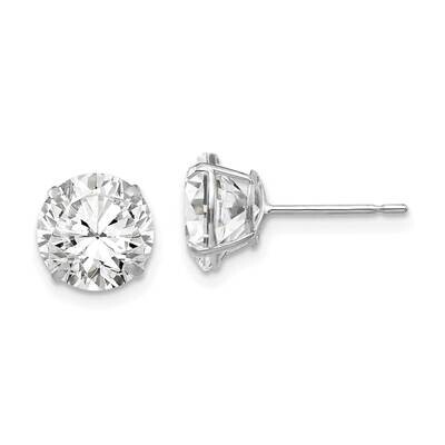 8mm Round CZ Diamond Post Earrings 14k White Gold XD31WCZ, MPN: XD31WCZ, 191101800900
