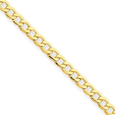 2.5mm Semi-Solid Curb Link Chain 18 Inch 14k Gold BC124-18, MPN: BC124-18, 886774538198