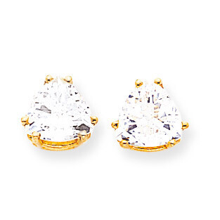 8mm Trillion CZ Diamond Earrings 14k Gold XE96CZ Diamond, MPN: XE96CZ, 883957110356