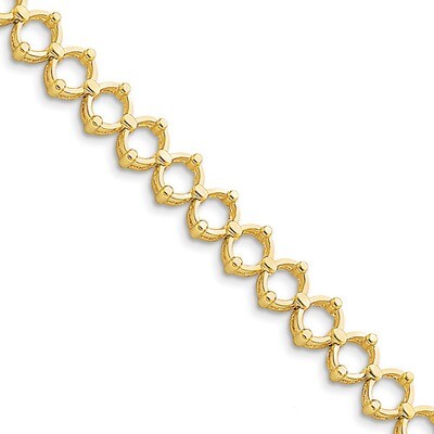 Holds up to 26 2.5mm Stones Add-A-Diamond Tennis Bracelet Mounting 14k Gold X662, MPN: X662,