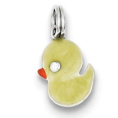 Enamel Duck Charm Sterling Silver QC6046, MPN: QC6046, 883957285719