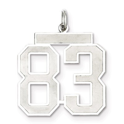 Pendant Number 83 Satin Sterling Silver Large QPP83, MPN: QPP83, 191101282225