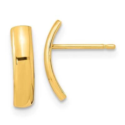 Curved Bar Post Earrings 14k Gold Polished YE1924, MPN: YE1924, 191101799662
