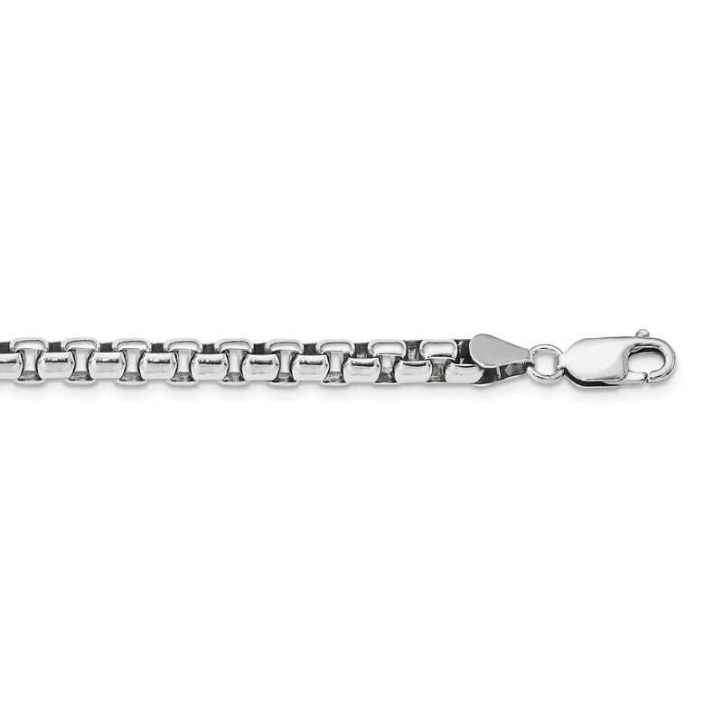5.2mm Round Box Chain 26 Inch Sterling Silver Antiqued QFC217-26, MPN: QFC217-26,