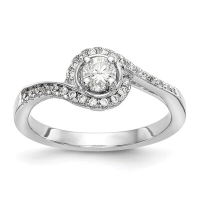 Diamond Round Semi-mount By-Pass Engagement Ring 14k White Gold RM2406E-100-WAA, MPN: RM2406E-100-W…