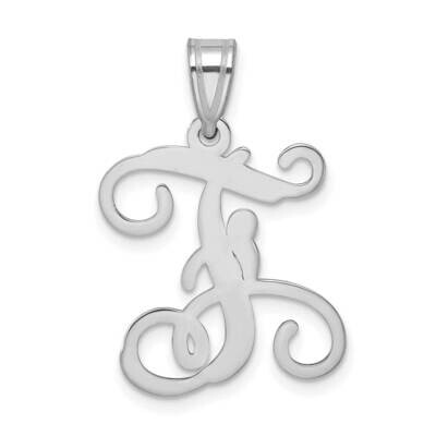 Initial Letter F Pendant 14k White Gold Casted High Polished XNA518W/F, MPN: XNA518W/F,