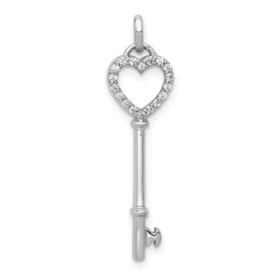 Heart Key Pendant 14k White Gold Diamond PM4943-010-WA, MPN: PM4943-010-WA, 883957687148